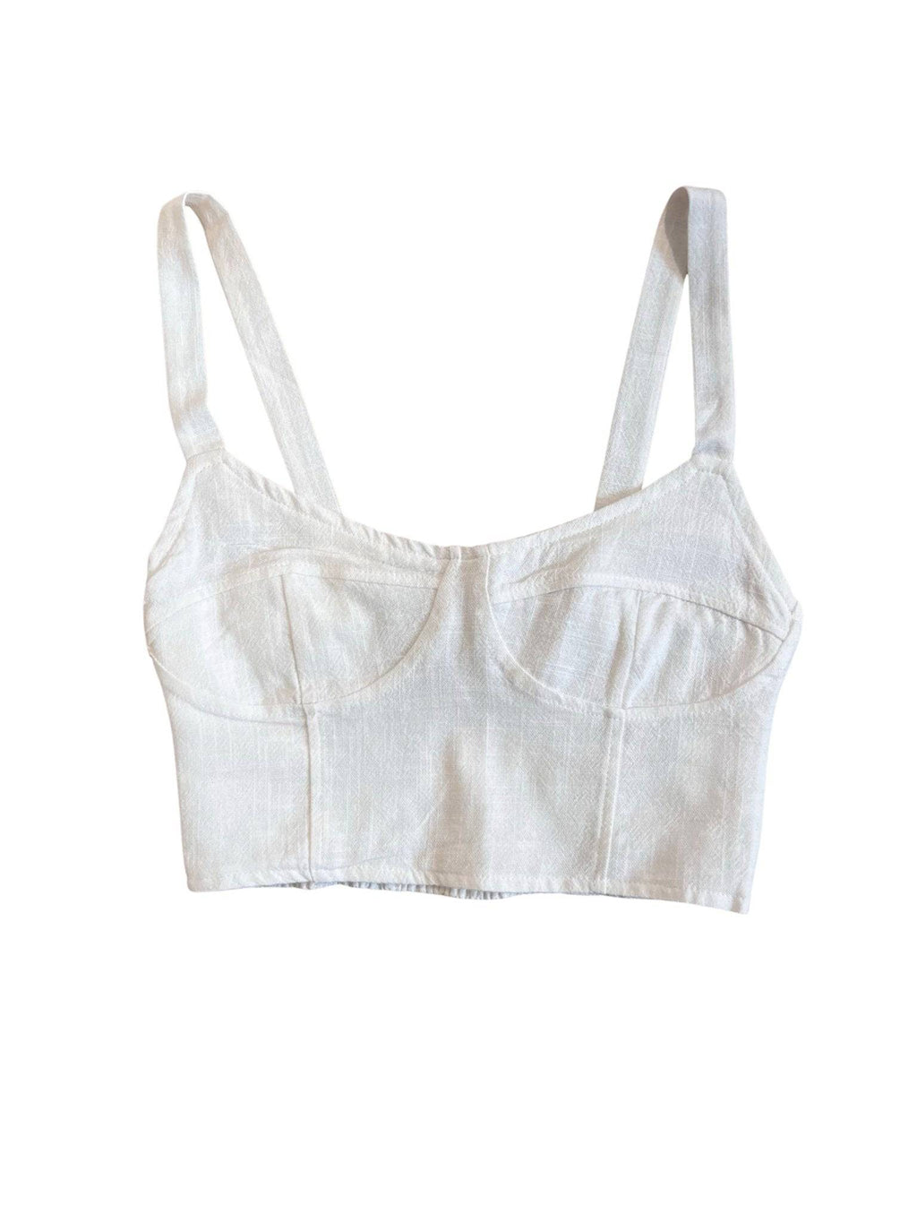 100% Organic Fabric Crop Top - White