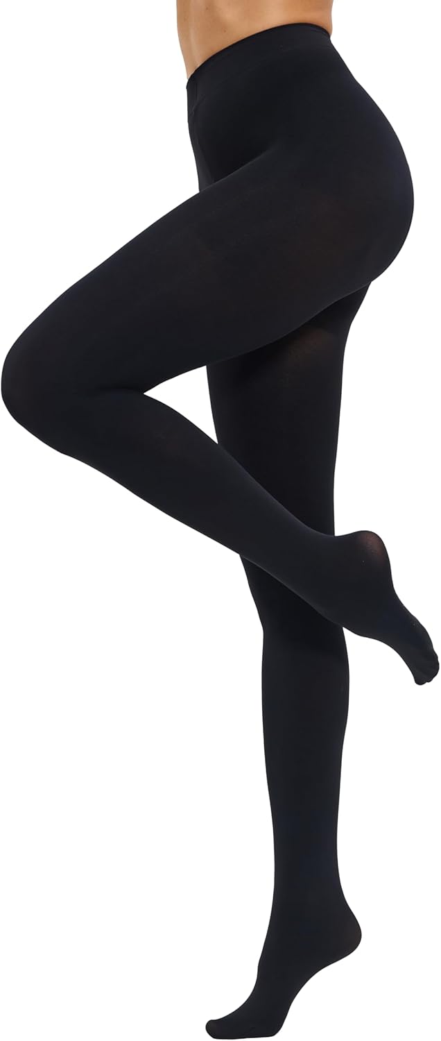 CozyWow Womens Run Resistant Tights 80 Denier High Waist Semi Opaque Pantyhose Soft and Elastic
