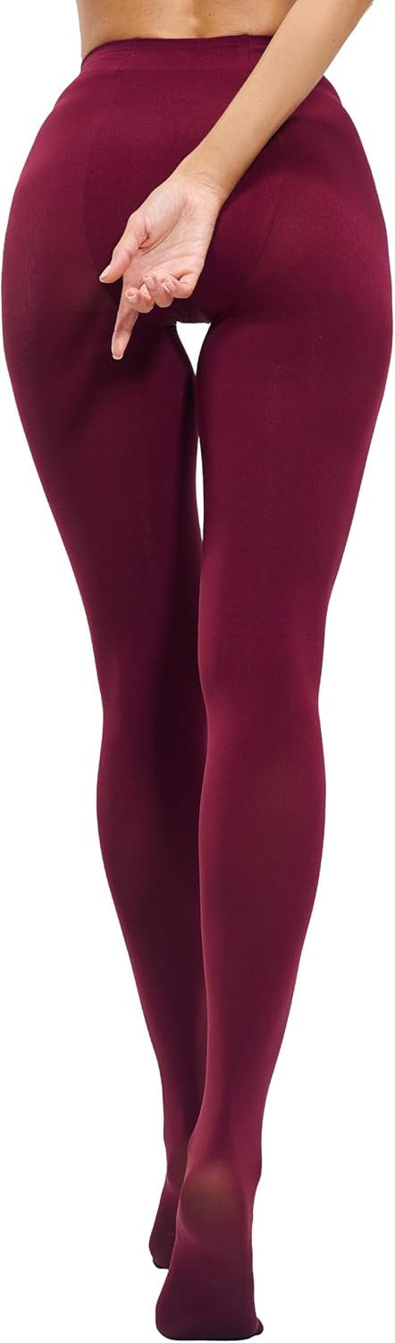 CozyWow Womens Run Resistant Tights 80 Denier High Waist Semi Opaque Pantyhose Soft and Elastic