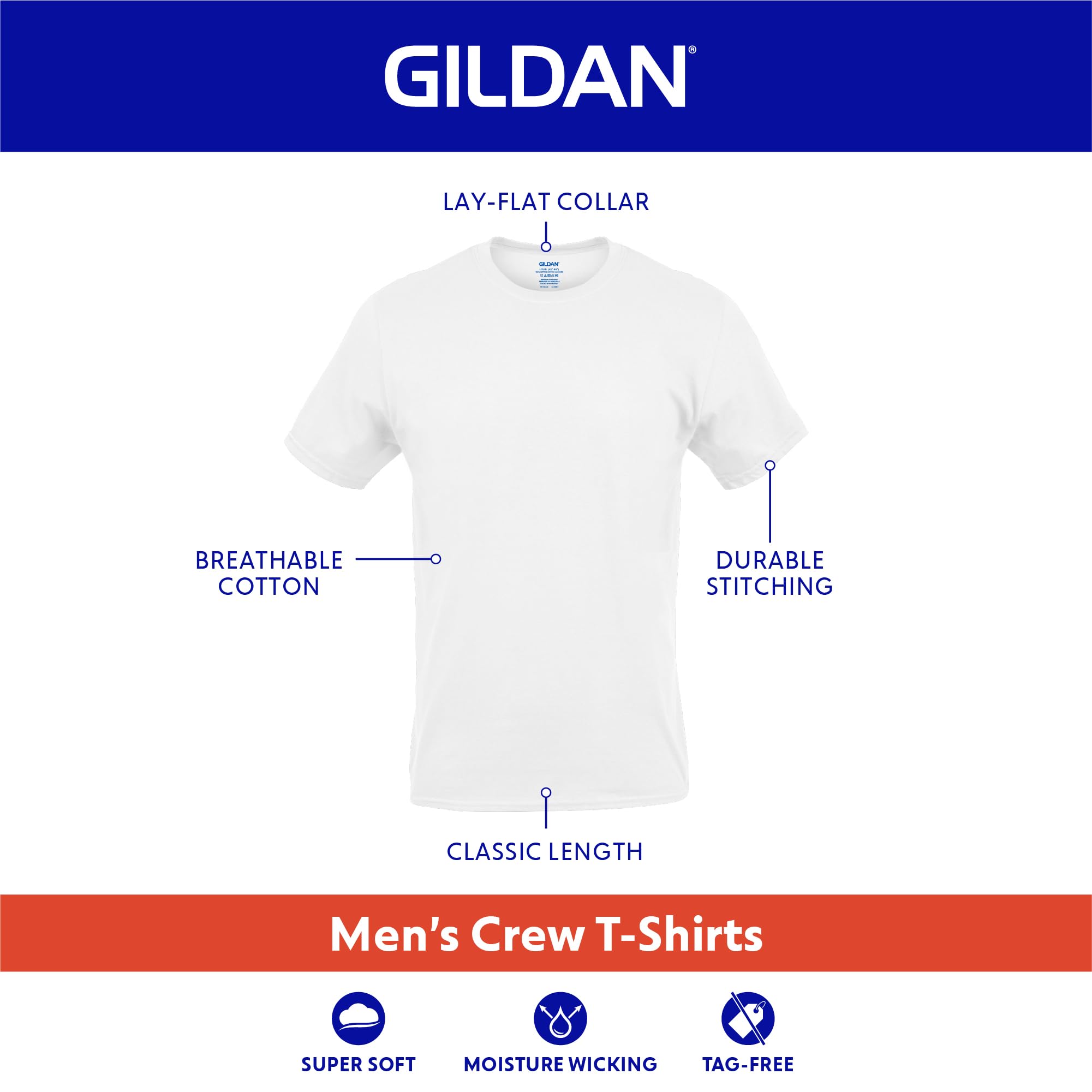 Gildan Mens Crew T-Shirts