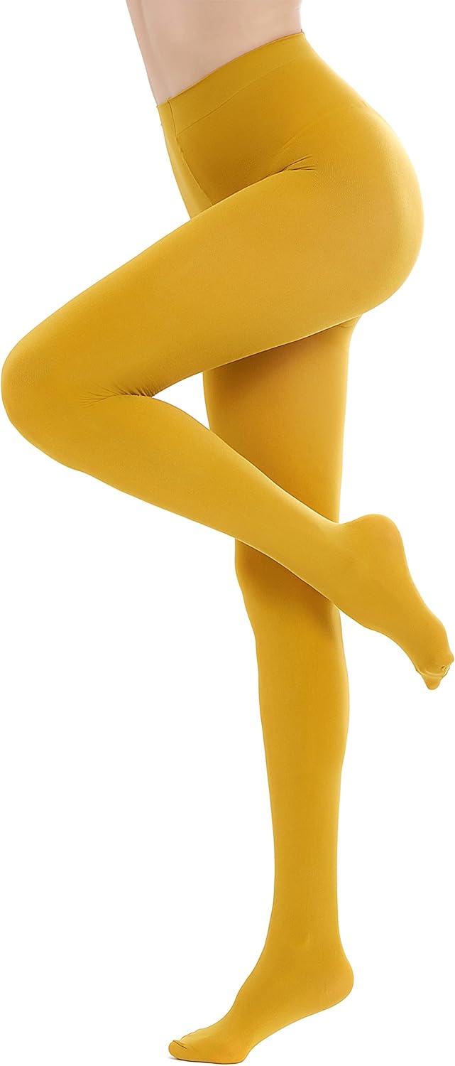 CozyWow Womens Run Resistant Tights 80 Denier High Waist Semi Opaque Pantyhose Soft and Elastic