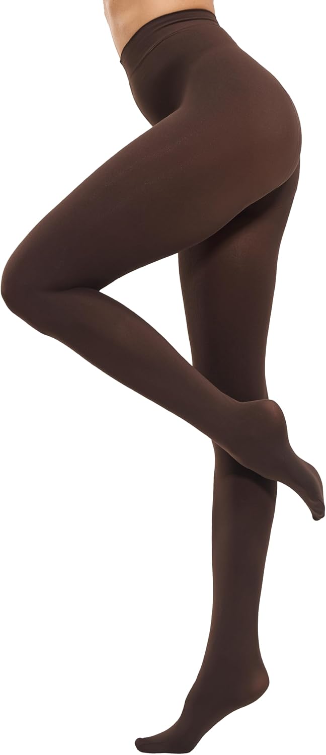 CozyWow Womens Run Resistant Tights 80 Denier High Waist Semi Opaque Pantyhose Soft and Elastic