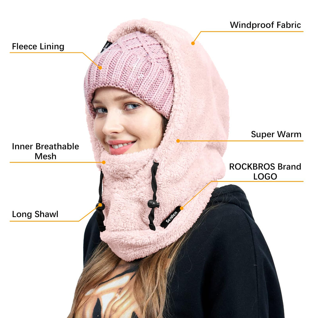 Senllen Balaclava Cold Weather Fleece Windproof Ski Mask Winter Breathable Thermal Face Mask Neck Warmer Scarf Helmet Hood