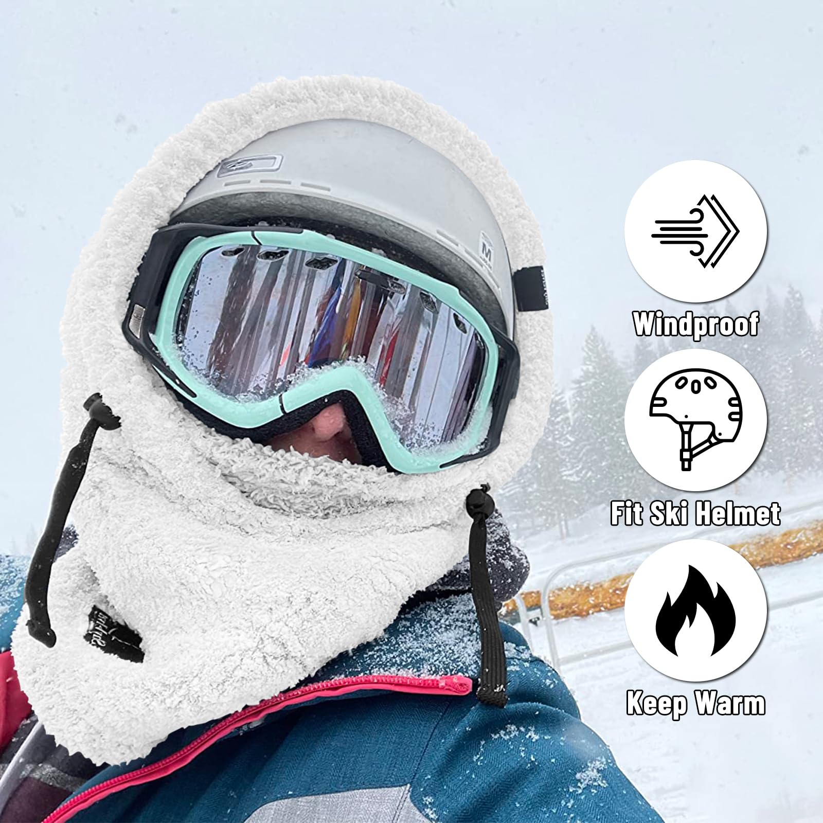 Senllen Balaclava Cold Weather Fleece Windproof Ski Mask Winter Breathable Thermal Face Mask Neck Warmer Scarf Helmet Hood