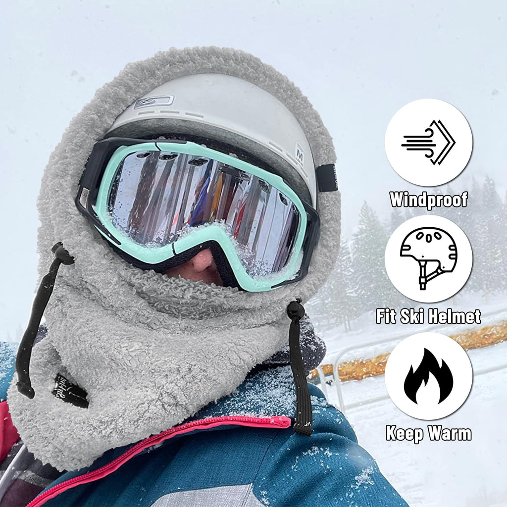 Senllen Balaclava Cold Weather Fleece Windproof Ski Mask Winter Breathable Thermal Face Mask Neck Warmer Scarf Helmet Hood