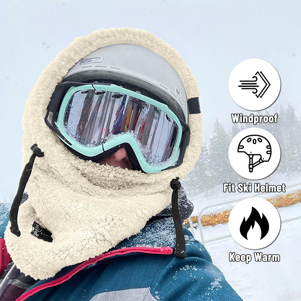 Senllen Balaclava Cold Weather Fleece Windproof Ski Mask Winter Breathable Thermal Face Mask Neck Warmer Scarf Helmet Hood