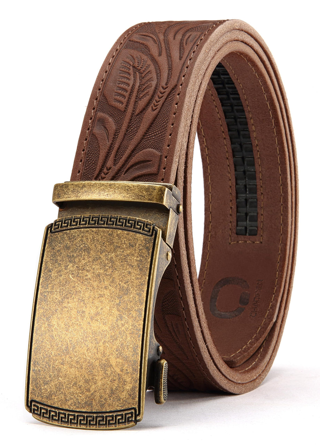 CHAOREN Mens Belt Leather Belts for Men Ratchet Belt, Customizable Fit (35mm)