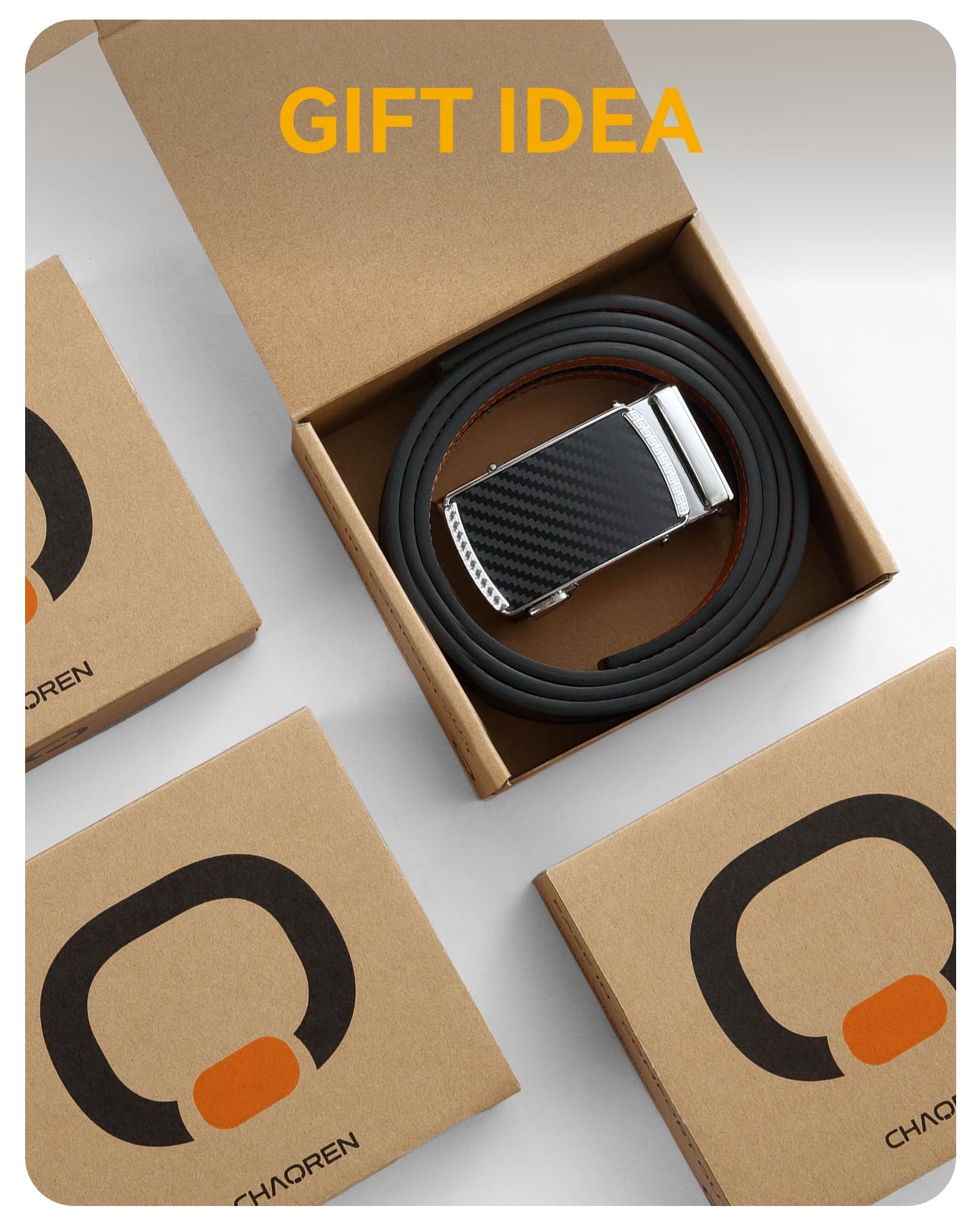 CHAOREN Mens Belt Leather Belts for Men Ratchet Belt, Customizable Fit (35mm)