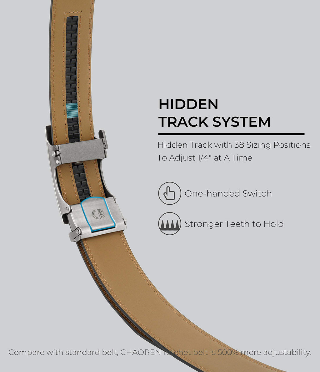 CHAOREN Mens Belt Leather Belts for Men Ratchet Belt, Customizable Fit (35mm)