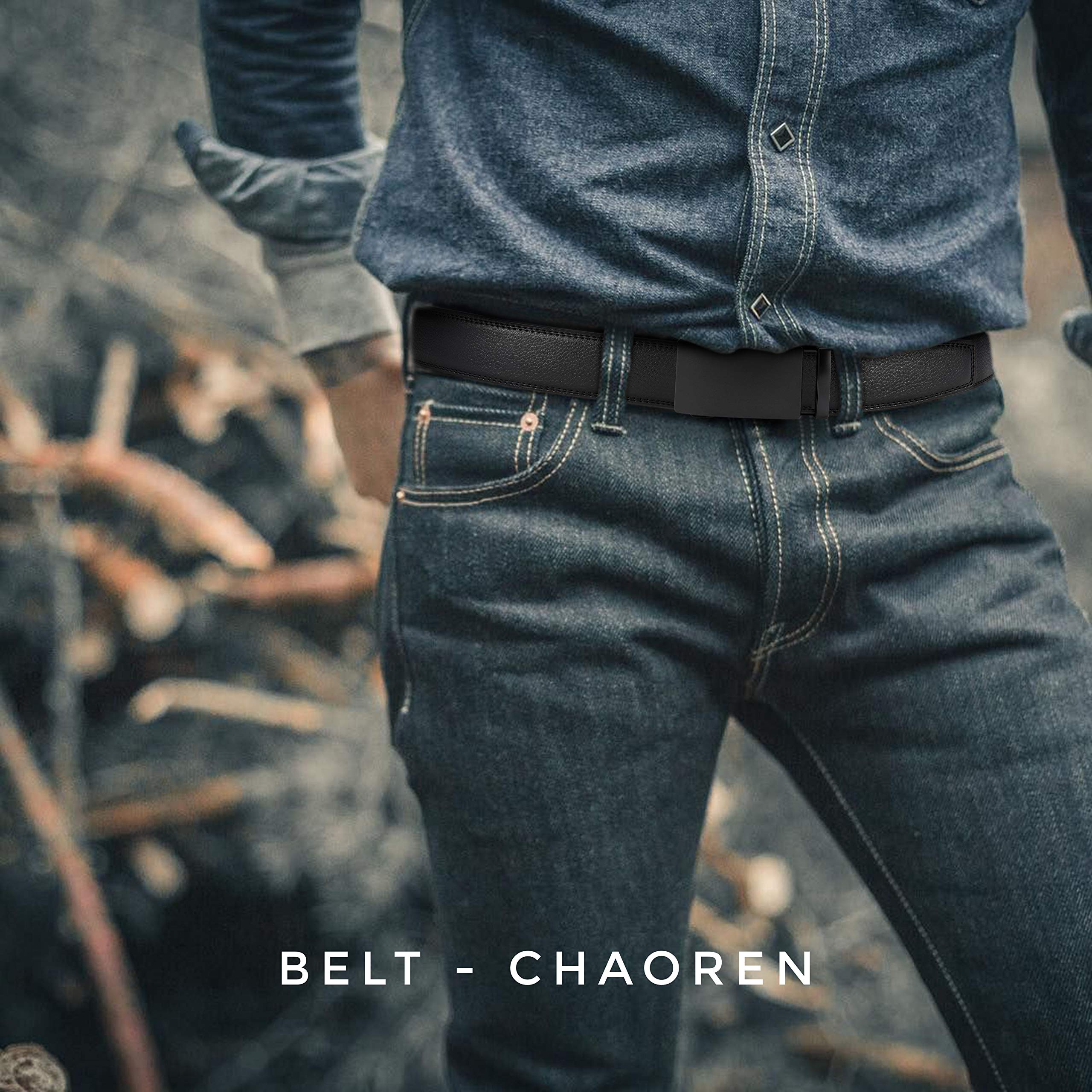 CHAOREN Mens Belt Leather Belts for Men Ratchet Belt, Customizable Fit (35mm)