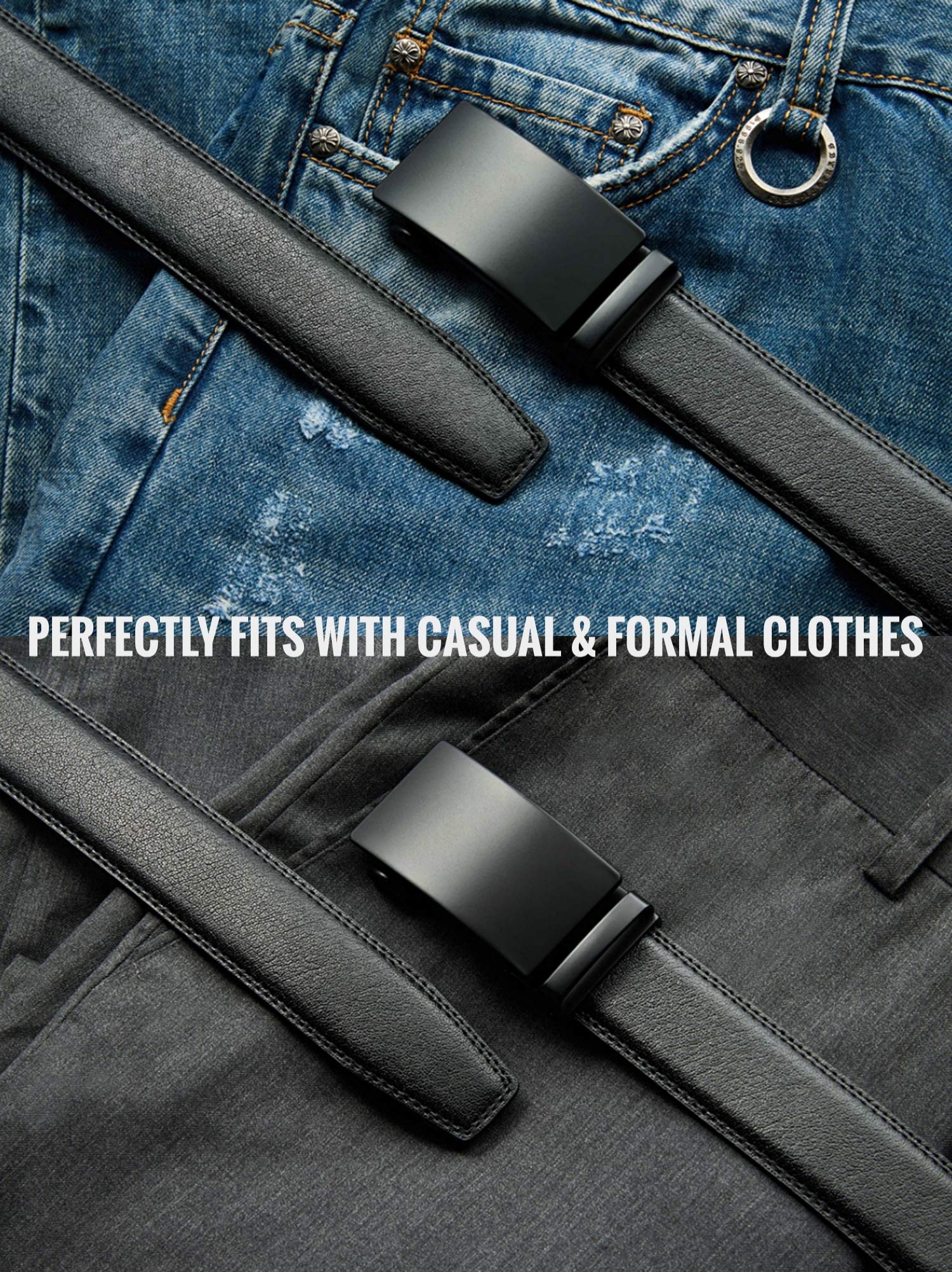 CHAOREN Mens Belt Leather Belts for Men Ratchet Belt, Customizable Fit (35mm)