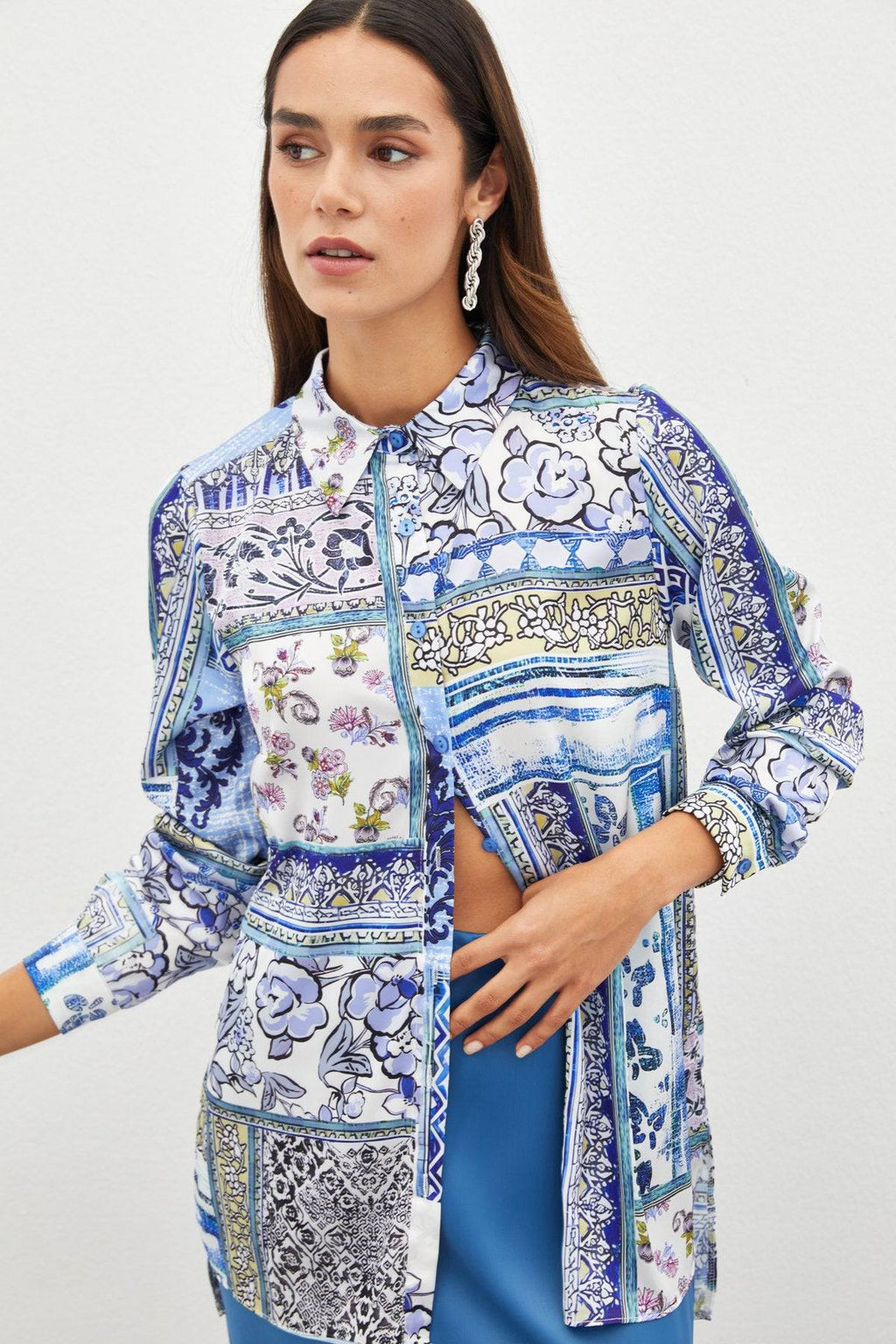 Classic Patterned Shirt - Blue