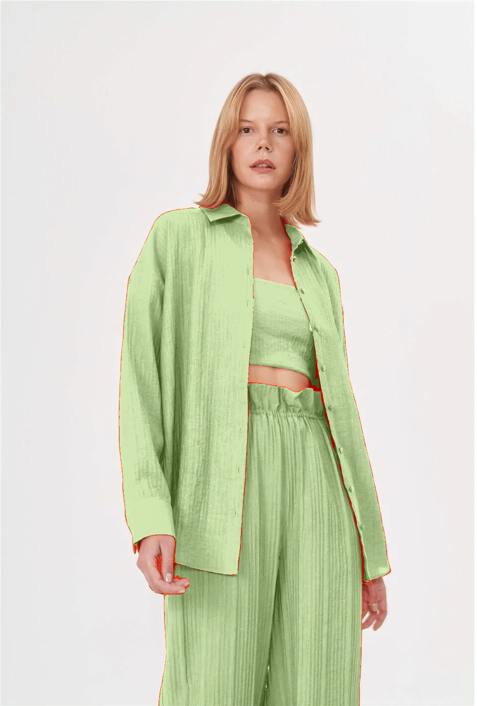 Kiara 3 Pieces Set Tube Top - Green